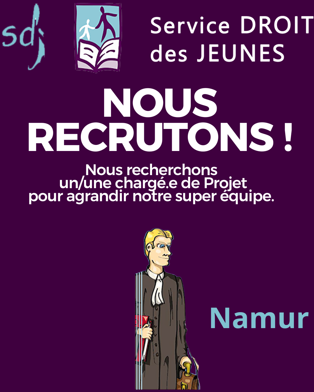 La Pommeraie & le Service Droit des Jeunes de Namur engagent un/une chargé.e de Projet (contrat de l’asbl La Pommeraie) Soutien de la FRB